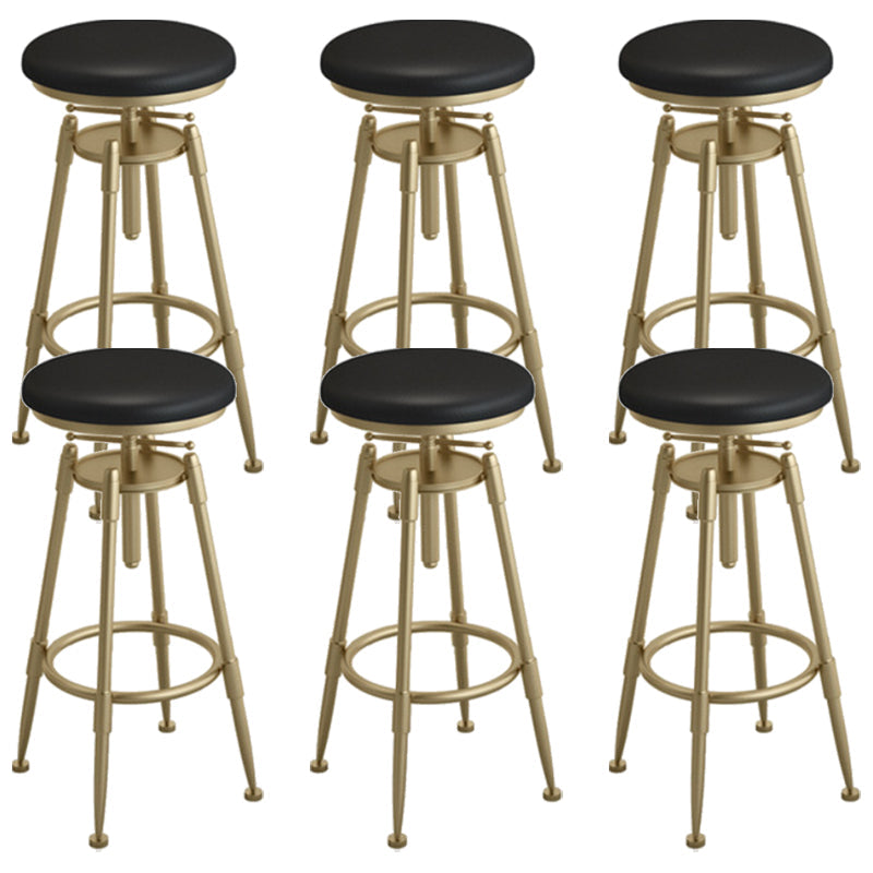Industrial Armless Liftable Counter Stool Iron Cafe Bar Stool with Pedal