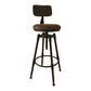 Industrial Armless Liftable Counter Stool Iron Cafe Bar Stool with Pedal