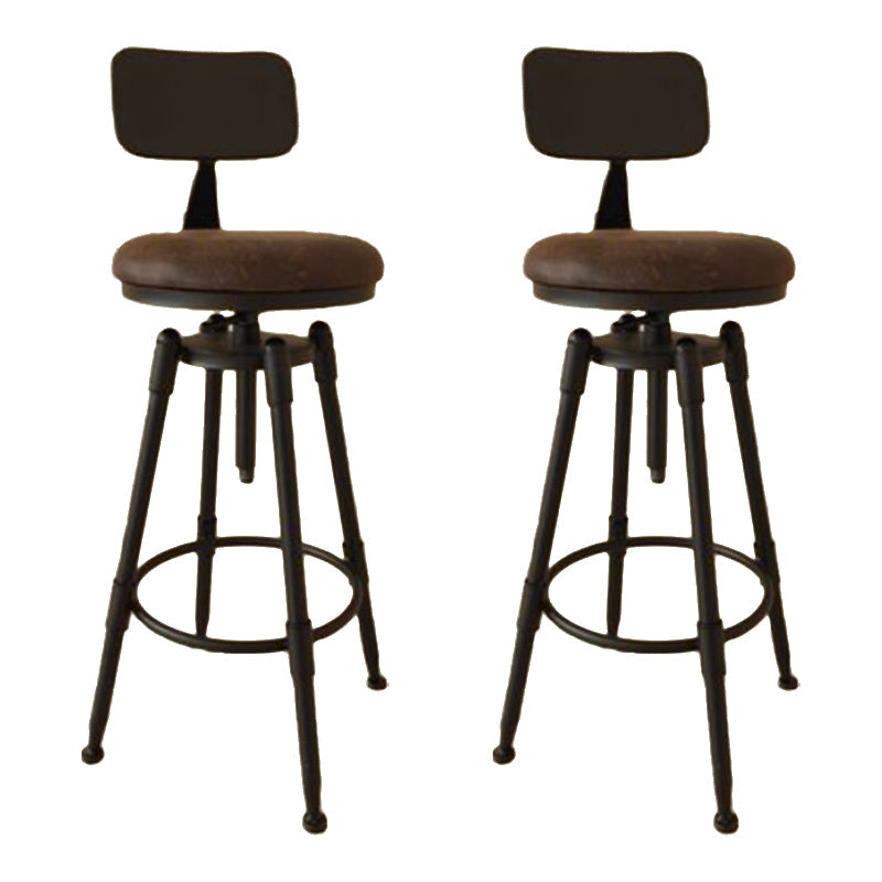Industrial Armless Liftable Counter Stool Iron Cafe Bar Stool with Pedal