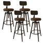 Industrial Armless Liftable Counter Stool Iron Cafe Bar Stool with Pedal