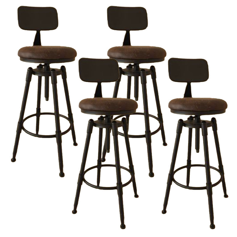 Industrial Armless Liftable Counter Stool Iron Cafe Bar Stool with Pedal