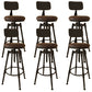 Industrial Armless Liftable Counter Stool Iron Cafe Bar Stool with Pedal