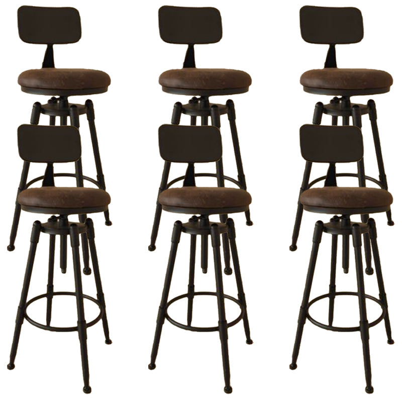 Industrial Armless Liftable Counter Stool Iron Cafe Bar Stool with Pedal