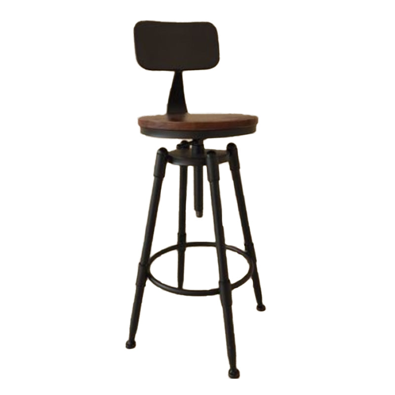 Industrial Armless Liftable Counter Stool Iron Cafe Bar Stool with Pedal