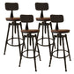 Industrial Armless Liftable Counter Stool Iron Cafe Bar Stool with Pedal
