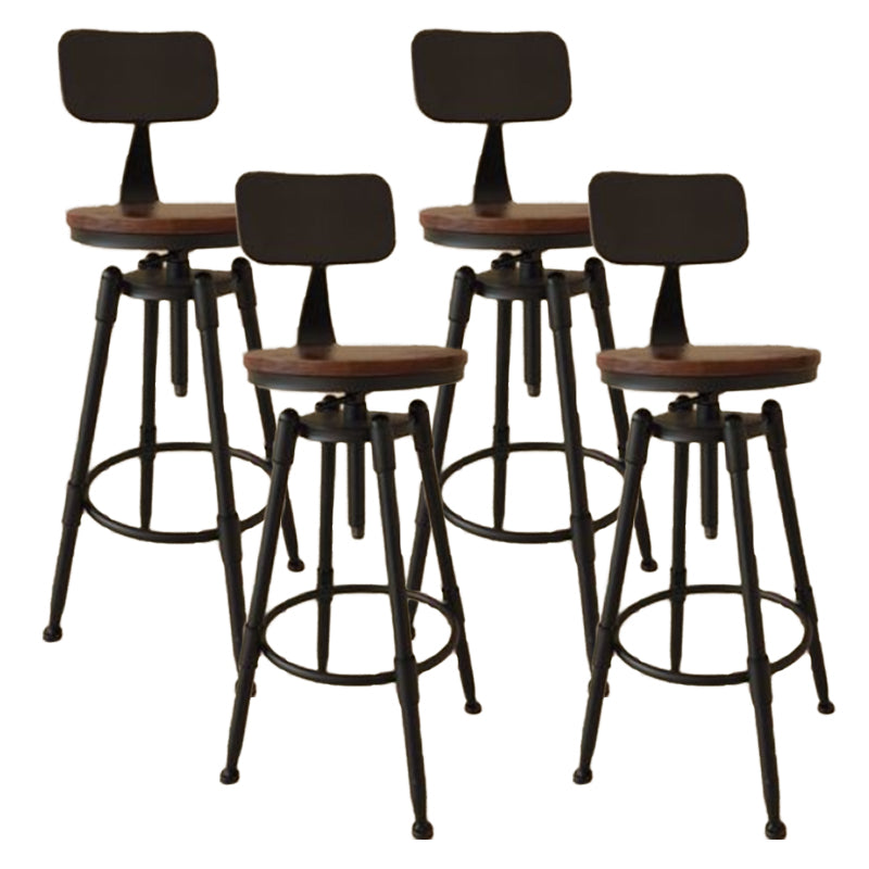 Industrial Armless Liftable Counter Stool Iron Cafe Bar Stool with Pedal