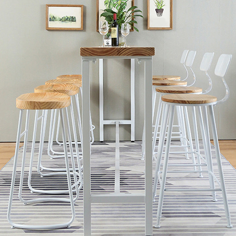 Contemporary Wood Seat Bar Stool Metal Bar Stool for Home Use Clearhalo 'Bar Furniture' 'Bar Stools' 'bar_stools' 'furn' 'furn_bar_stools' 'Furniture' 'Kitchen & Dining Furniture' 6186156