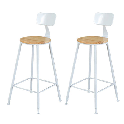 Contemporary Wood Seat Bar Stool Metal Bar Stool for Home Use 2 Piece Set Low Back Clearhalo 'Bar Furniture' 'Bar Stools' 'bar_stools' 'furn' 'furn_bar_stools' 'Furniture' 'Kitchen & Dining Furniture' 6186158
