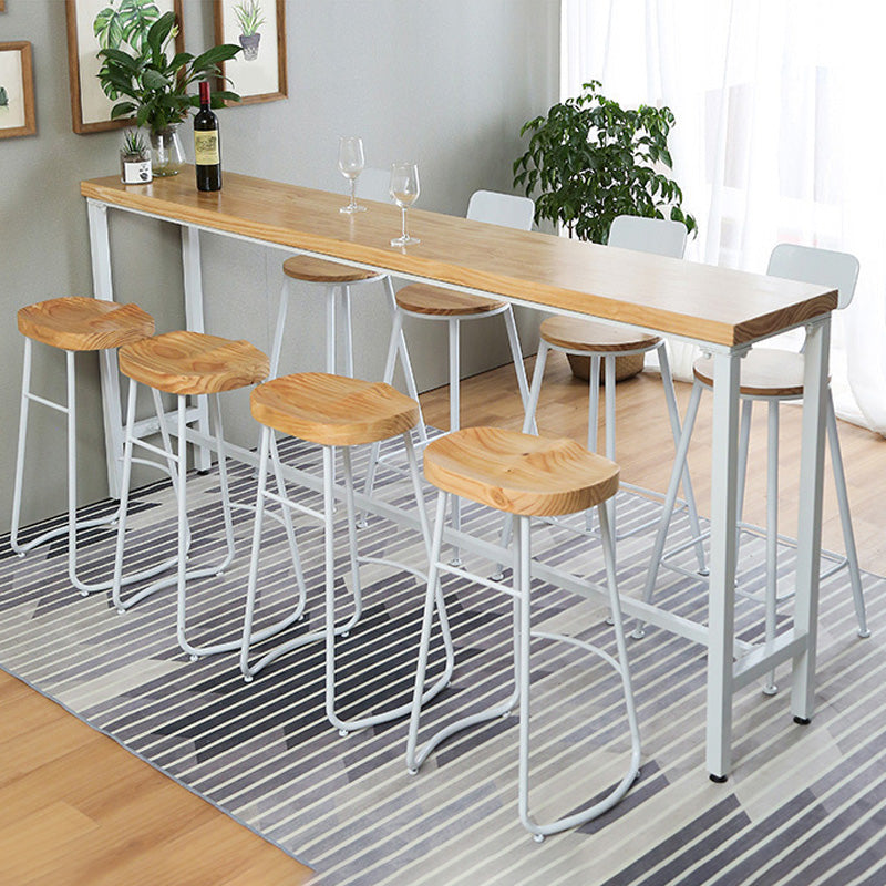 Contemporary Wood Seat Bar Stool Metal Bar Stool for Home Use Clearhalo 'Bar Furniture' 'Bar Stools' 'bar_stools' 'furn' 'furn_bar_stools' 'Furniture' 'Kitchen & Dining Furniture' 6186159