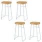 Contemporary Wood Seat Bar Stool Metal Bar Stool for Home Use 4 Piece Set Backless Clearhalo 'Bar Furniture' 'Bar Stools' 'bar_stools' 'furn' 'furn_bar_stools' 'Furniture' 'Kitchen & Dining Furniture' 6186160