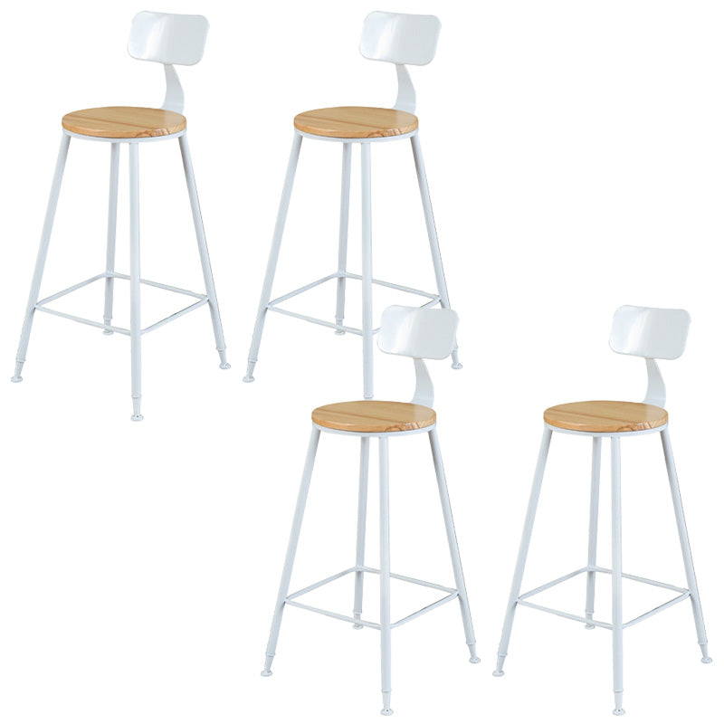 Contemporary Wood Seat Bar Stool Metal Bar Stool for Home Use 4 Piece Set Low Back Clearhalo 'Bar Furniture' 'Bar Stools' 'bar_stools' 'furn' 'furn_bar_stools' 'Furniture' 'Kitchen & Dining Furniture' 6186162
