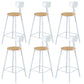 Contemporary Wood Seat Bar Stool Metal Bar Stool for Home Use 6 Piece Set Low Back Clearhalo 'Bar Furniture' 'Bar Stools' 'bar_stools' 'furn' 'furn_bar_stools' 'Furniture' 'Kitchen & Dining Furniture' 6186166