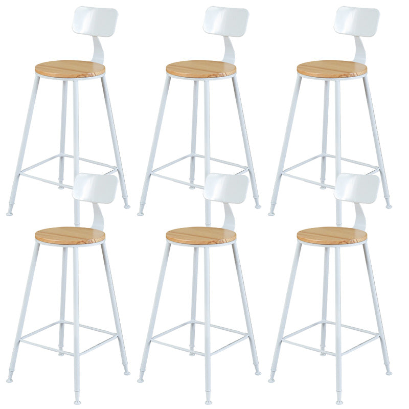 Contemporary Wood Seat Bar Stool Metal Bar Stool for Home Use 6 Piece Set Low Back Clearhalo 'Bar Furniture' 'Bar Stools' 'bar_stools' 'furn' 'furn_bar_stools' 'Furniture' 'Kitchen & Dining Furniture' 6186166