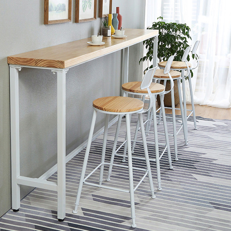 Contemporary Wood Seat Bar Stool Metal Bar Stool for Home Use Clearhalo 'Bar Furniture' 'Bar Stools' 'bar_stools' 'furn' 'furn_bar_stools' 'Furniture' 'Kitchen & Dining Furniture' 6186169