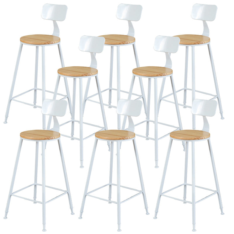 Contemporary Wood Seat Bar Stool Metal Bar Stool for Home Use 8 Piece Set Low Back Clearhalo 'Bar Furniture' 'Bar Stools' 'bar_stools' 'furn' 'furn_bar_stools' 'Furniture' 'Kitchen & Dining Furniture' 6186170