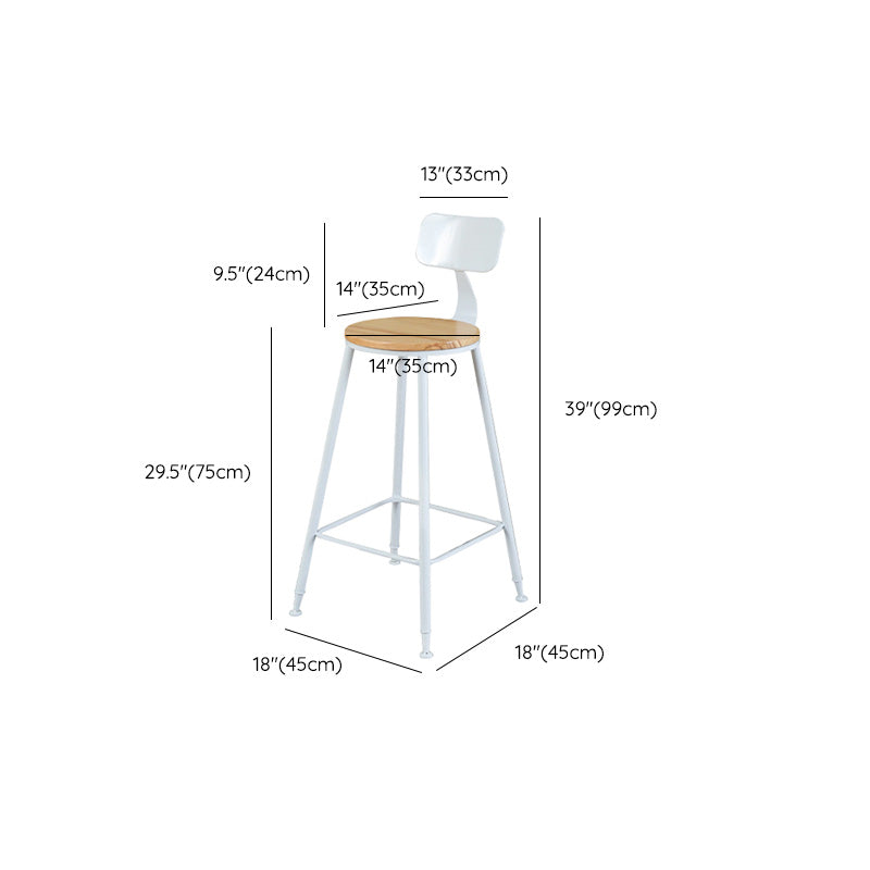 Contemporary Wood Seat Bar Stool Metal Bar Stool for Home Use Clearhalo 'Bar Furniture' 'Bar Stools' 'bar_stools' 'furn' 'furn_bar_stools' 'Furniture' 'Kitchen & Dining Furniture' 6186173