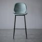 Modern Backrest Armless Counter Stool Iron Cafe Bar High Stool with Leather Cushion