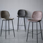 Modern Backrest Armless Counter Stool Iron Cafe Bar High Stool with Leather Cushion