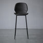 Modern Backrest Armless Counter Stool Iron Cafe Bar High Stool with Leather Cushion
