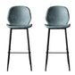 Modern Backrest Armless Counter Stool Iron Cafe Bar High Stool with Leather Cushion