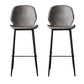 Modern Backrest Armless Counter Stool Iron Cafe Bar High Stool with Leather Cushion