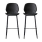 Modern Backrest Armless Counter Stool Iron Cafe Bar High Stool with Leather Cushion