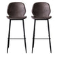 Modern Backrest Armless Counter Stool Iron Cafe Bar High Stool with Leather Cushion