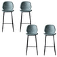 Modern Backrest Armless Counter Stool Iron Cafe Bar High Stool with Leather Cushion