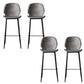 Modern Backrest Armless Counter Stool Iron Cafe Bar High Stool with Leather Cushion