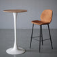 Modern Backrest Armless Counter Stool Iron Cafe Bar High Stool with Leather Cushion