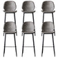 Modern Backrest Armless Counter Stool Iron Cafe Bar High Stool with Leather Cushion