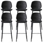 Modern Backrest Armless Counter Stool Iron Cafe Bar High Stool with Leather Cushion
