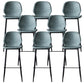 Modern Backrest Armless Counter Stool Iron Cafe Bar High Stool with Leather Cushion