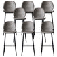 Modern Backrest Armless Counter Stool Iron Cafe Bar High Stool with Leather Cushion