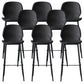 Modern Backrest Armless Counter Stool Iron Cafe Bar High Stool with Leather Cushion