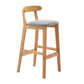Industrial Armless Backrest Counter Stool Rubber Wood Cafe Bar Stool with Pedal Light Gray 1 Piece Clearhalo 'Bar Furniture' 'Bar Stools' 'bar_stools' 'furn' 'furn_bar_stools' 'Furniture' 'Kitchen & Dining Furniture' 6186233