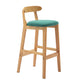 Industrial Armless Backrest Counter Stool Rubber Wood Cafe Bar Stool with Pedal Mint Green 1 Piece Clearhalo 'Bar Furniture' 'Bar Stools' 'bar_stools' 'furn' 'furn_bar_stools' 'Furniture' 'Kitchen & Dining Furniture' 6186235