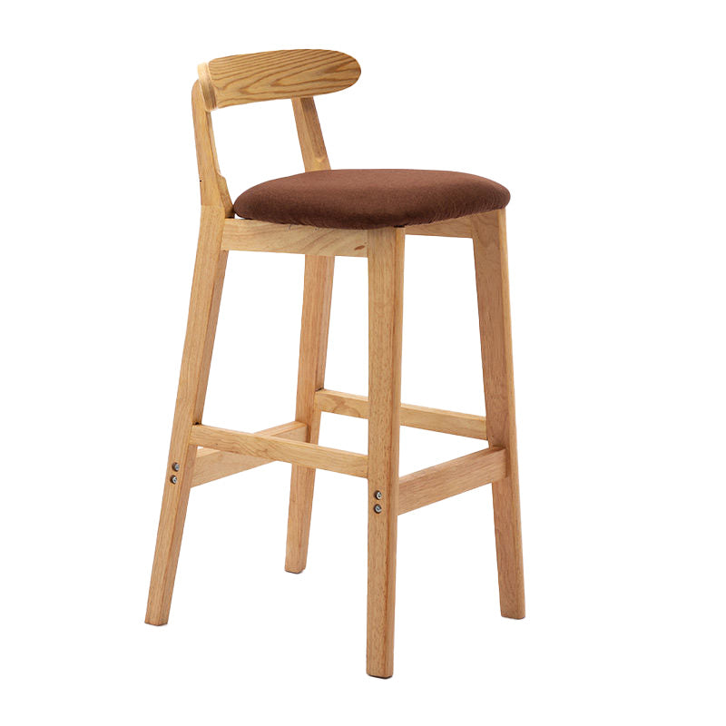 Industrial Armless Backrest Counter Stool Rubber Wood Cafe Bar Stool with Pedal Coffee 1 Piece Clearhalo 'Bar Furniture' 'Bar Stools' 'bar_stools' 'furn' 'furn_bar_stools' 'Furniture' 'Kitchen & Dining Furniture' 6186244