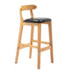 Industrial Armless Backrest Counter Stool Rubber Wood Cafe Bar Stool with Pedal Black 1 Piece Clearhalo 'Bar Furniture' 'Bar Stools' 'bar_stools' 'furn' 'furn_bar_stools' 'Furniture' 'Kitchen & Dining Furniture' 6186248