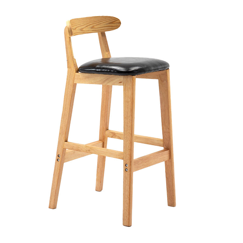 Industrial Armless Backrest Counter Stool Rubber Wood Cafe Bar Stool with Pedal Black 1 Piece Clearhalo 'Bar Furniture' 'Bar Stools' 'bar_stools' 'furn' 'furn_bar_stools' 'Furniture' 'Kitchen & Dining Furniture' 6186248