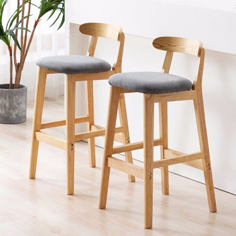 Industrial Armless Backrest Counter Stool Rubber Wood Cafe Bar Stool with Pedal Clearhalo 'Bar Furniture' 'Bar Stools' 'bar_stools' 'furn' 'furn_bar_stools' 'Furniture' 'Kitchen & Dining Furniture' 6186250