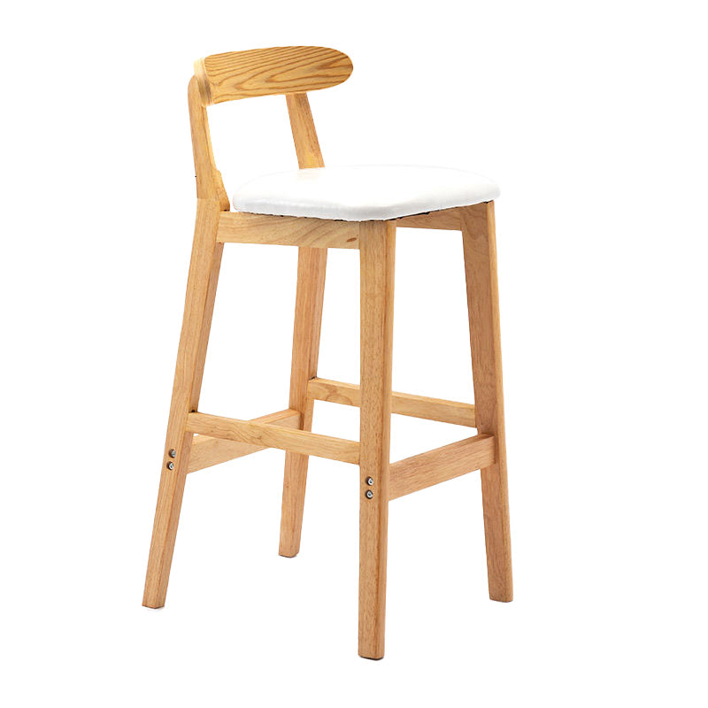 Industrial Armless Backrest Counter Stool Rubber Wood Cafe Bar Stool with Pedal White 1 Piece Clearhalo 'Bar Furniture' 'Bar Stools' 'bar_stools' 'furn' 'furn_bar_stools' 'Furniture' 'Kitchen & Dining Furniture' 6186255