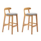 Industrial Armless Backrest Counter Stool Rubber Wood Cafe Bar Stool with Pedal Light Gray 2 Piece Set Clearhalo 'Bar Furniture' 'Bar Stools' 'bar_stools' 'furn' 'furn_bar_stools' 'Furniture' 'Kitchen & Dining Furniture' 6186257