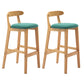 Industrial Armless Backrest Counter Stool Rubber Wood Cafe Bar Stool with Pedal Mint Green 2 Piece Set Clearhalo 'Bar Furniture' 'Bar Stools' 'bar_stools' 'furn' 'furn_bar_stools' 'Furniture' 'Kitchen & Dining Furniture' 6186258