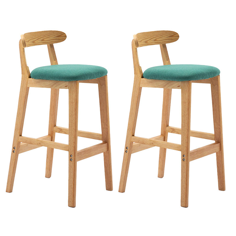 Industrial Armless Backrest Counter Stool Rubber Wood Cafe Bar Stool with Pedal Mint Green 2 Piece Set Clearhalo 'Bar Furniture' 'Bar Stools' 'bar_stools' 'furn' 'furn_bar_stools' 'Furniture' 'Kitchen & Dining Furniture' 6186258