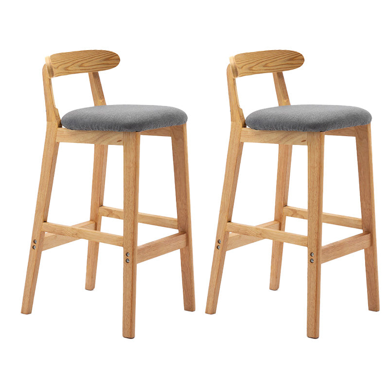 Industrial Armless Backrest Counter Stool Rubber Wood Cafe Bar Stool with Pedal Smoke Gray 2 Piece Set Clearhalo 'Bar Furniture' 'Bar Stools' 'bar_stools' 'furn' 'furn_bar_stools' 'Furniture' 'Kitchen & Dining Furniture' 6186259