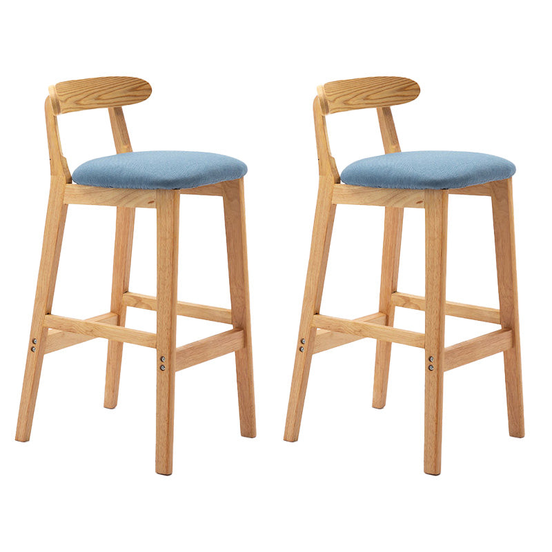 Industrial Armless Backrest Counter Stool Rubber Wood Cafe Bar Stool with Pedal Sky Blue 2 Piece Set Clearhalo 'Bar Furniture' 'Bar Stools' 'bar_stools' 'furn' 'furn_bar_stools' 'Furniture' 'Kitchen & Dining Furniture' 6186260
