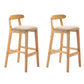 Industrial Armless Backrest Counter Stool Rubber Wood Cafe Bar Stool with Pedal Gray-Khaki 2 Piece Set Clearhalo 'Bar Furniture' 'Bar Stools' 'bar_stools' 'furn' 'furn_bar_stools' 'Furniture' 'Kitchen & Dining Furniture' 6186261