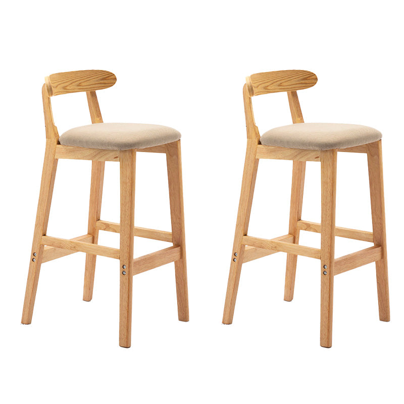 Industrial Armless Backrest Counter Stool Rubber Wood Cafe Bar Stool with Pedal Gray-Khaki 2 Piece Set Clearhalo 'Bar Furniture' 'Bar Stools' 'bar_stools' 'furn' 'furn_bar_stools' 'Furniture' 'Kitchen & Dining Furniture' 6186261