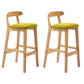 Industrial Armless Backrest Counter Stool Rubber Wood Cafe Bar Stool with Pedal Light Green 2 Piece Set Clearhalo 'Bar Furniture' 'Bar Stools' 'bar_stools' 'furn' 'furn_bar_stools' 'Furniture' 'Kitchen & Dining Furniture' 6186262